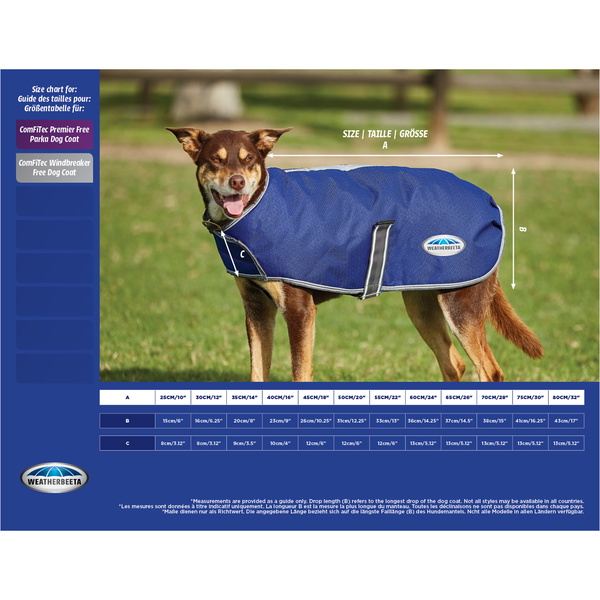 Weatherbeeta Comfitec Windbreaker Free Hund Mantel - Dark Blue